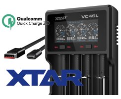 Chargeur d'accus intelligent VC4SL 3A avec 4 slots, Xtar