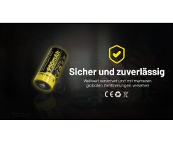 NiteCore CR123A 16340 Li-Ion Akku 950mAH NL169